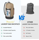 BALEINE 150L Laundry Bag Backpack, 900D Oxford Fabric Large Travel Laundry Bags with Shoulder Straps and 2 Mesh Pockets for College Dorm, Apartment, Laundromat (Khaki, 150L) by TinyTreasures Baby Boutique