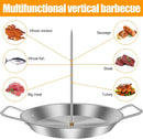 Vertical Skewer Pan, BBQ Skewer for Al Pastor, Stainless Steel Vertical Spit Stand with 3 Removable Spikes (8" / 10" / 12") for Oven Grill Use, for Shawarma Kebabs Tacos Barbecue Dishes by GreenHaven Gardens