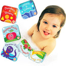 Floating Baby Bath Books Set of 4 - Bath Books for Babies, Infants - Waterproof, Mold-Free Bath Toys for Learning & Early Education (Fruit, Ocean, ABC, Numbers Books) by TinyTreasures Baby Boutique