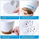 Uneed Indoor Self Watering Planters with Drainage Holes and Saucers, 7/6.5/6/5.5/5 Inch-5 Pots,for Indoor Plants, Herbs, Succulents (White) by CozyNest Decor