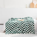 LOMAO Throw Blankets Flannel Blanket with Checkerboard Grid Pattern Soft Throw Blanket for Couch, Bed, Sofa Luxurious Warm and Cozy for All Seasons (Green, 50"x60") by CozyNest Decor