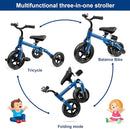 Ancaixin 3 in 1 Toddler Tricycles for 2-5 Years Old Boys and Girls with Detachable Pedal and Bell, Foldable Baby Balance Bike Riding Toys for 2+ Kids, Child Birthday Christmas New Year Gift Blue by TinyTreasures Baby Boutique