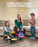 FanttikRide 6V N7 Classic Electric Wiggle Car with Pedal, Rechargeable Battery, Ride on Toys, Swing Car, 2 Speeds, Anti-Rollover, Flashing Light Wheels, Bluetooth, for Ages 3 and Up, 150 Lbs, Yellow by TinyTreasures Baby Boutique