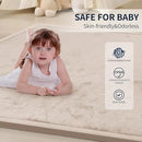 ACOMOPACK Baby Play Mat for Floor 1.3" Thick Memory Foam Play Mat 59"×71" Tummy Time Crawling with Non-Slip Bottom for Living Room,Nursery,Soft Velvet Playpen Mats for Kids,Infants（Beige） by CozyNest Decor