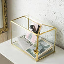 Glass Wedding Card Box with Slot, Large Clear Card Box 10.2 inch Gold Brass Gift Card Storage Box with Lock for Wedding Receptions, Baby Shower, Birthday Party, Bridal Shower by CozyNest Decor