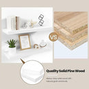 Floating Wood Shelves for Wall 16 Inches x 8”x 1.4” Shelf Floating Home Decor, Heavy Duty Shelf Hold 35 lbs, Wall Shelves for Bathroom Living Room Kitchen Bedroom Office - Set of 2 White by CozyNest Decor