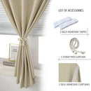Self Adhesive Portable Blackout Curtains for Bedroom Easy to Install Window Thermal Lnsulated Kitchen Room Darkening Small Window Curtains, Cortinas Para Cuarto, 47"W X 79"L, Beige, 1 Panel by TinyTreasures Baby Boutique