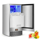 Commercial Ice Maker Machine 120 LBS/24H, 60 LBS Cold Preservation Bin for 4-6 H, Freestanding Undercounter Ice Maker Stainless Steel, 40 Ice Trays Built-in Ice Machine for Restaurant Bar Kitchen Cafe by CozyNest Decor