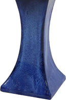 Sunnydaze Ceramic Bird Bath for Outside - 16" H - UV- and Frost-Resistant - Pedestal Bird Bath - Blue Glazed Bowl - Blue Glaze Finish by GreenHaven Gardens