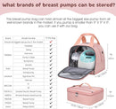 Pump Bag, Breast Pump Carrying Bags with Ice Pack & Waterproof Mat, Breast Pump Bag Compatible with Spectra S1 S2, Pumping Bags Milk Bottle Cooler for Work Travel Camping, Pink by TinyTreasures Baby Boutique