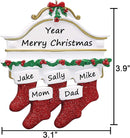 Personalized Christmas Ornaments 2025 Family of 2/3/4/5/6/7/8 Custom Christmas Stocking Ornament with Names Customized Ornaments for Xmas Tree,Family of 5 by TinyTreasures Baby Boutique