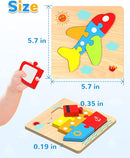 Yetonamr Wooden Toddler Puzzles Gifts Toys for 1 2 3 Years Old Boys Girls, 4 Vehicle Shape Montessori Toy Educational Blocks Kids Toys Gift Baby Learning Toy Age 1-3, 2-4 by TinyTreasures Baby Boutique