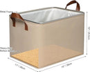 KEEGH Storage Baskets for Organizing, Fabric Storage Bins for Shelves with Leather Handle, Shelf Baskets for Closet Organization, 15" L x 11" W x 10" H, Brown, 4 Pack by CozyNest Decor