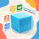 Foam Pit Cubes, 24 PCS 5 Inches Gymnastics Foam Blocks Trampoline Blocks, Multi-Sport Protective Padding for Gymnastics, Trampoline, Parkour, Skate Parks & BMX - Grey & Blue by TinyTreasures Baby Boutique