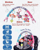 Pau1Hami1ton Baby Stroller Arch Toys, Car Seat Toys,Bouncer Toy Bar/Mobile for Bassinet,Adjustable Baby Hanging Toys Fit for Crib Bed,Stroller,Car Seat.S-19(Pink Zebra) by TinyTreasures Baby Boutique