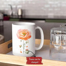 Ranunculus Lover Accent Mug, Novelty Flower Themed Coffee Cup 11oz 15oz, Customized Ranunculus Floral Mug With Name, Personalized Flower Decorative Cup, Gift For Birthday by CozyNest Decor