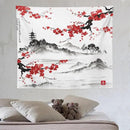 Cherry Blossoms Tapestry, Japanese Fuji Mountain Tapestry, Asian Japanese Wall Tapestry, Nature Landscape Tapestries for Bedroom Living Room Decor 60"x50" by CozyNest Decor