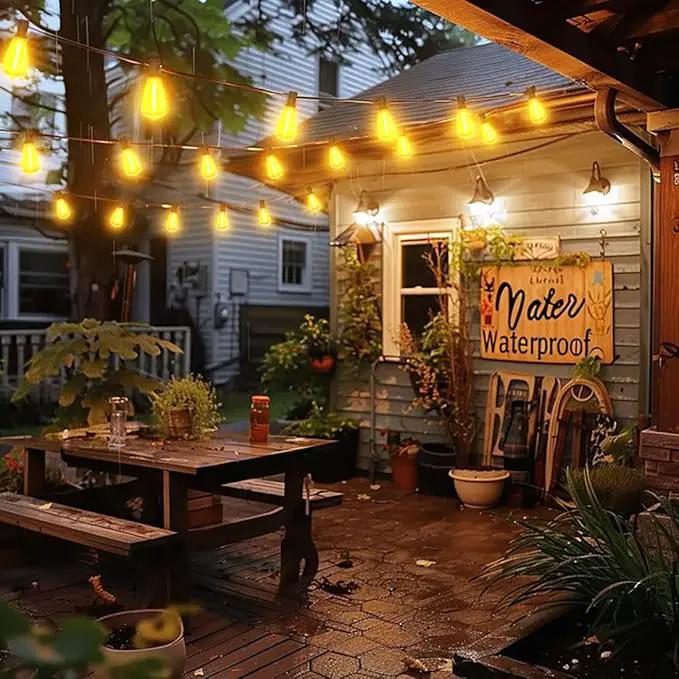 150FT Outdoor String Lights with Remote, Garden Patio Decor with 2500K Warm White, 75+3 LED Edison Bulbs, Support Timer Dimmable Waterproof Shatterproof for Yard Outside Porch Deck Backyard, photo 7 of 8