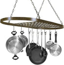 Sorbus® Pot and Pan Rack for Ceiling with Hooks — Decorative Oval Mounted Storage Rack — Multi-Purpose Organizer for Home, Restaurant, Kitchen Cookware, Utensils, Books, Household (Rustic) by CozyNest Decor