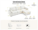 Oversized Modular Sofa Comfy Cloud Couch with Storage, Extra Deep Plush Sectional Sofa Set for Living Room, Covers Washable, Chenille, Olar (White, 4-Seater with Ottoman, l-Shaped) by CozyNest Decor