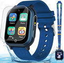 Kids Smart Watch Gift for Boys Ages 3-12, IP67 Waterproof, 32 Puzzle Games, HD Touchscreen Dual Camera Vedio Pedometer Music Player, Kids Watch Toy Birthday Gifts for Boys Ages 5 6 7 8 9 10 (Blue) by TinyTreasures Baby Boutique