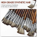 25pcs Paint Brush Set, Fuumuui Acrylic Paint Brushes, Professional Artist Series with Wide Flat, Filbert, Fan, Dagger, Cat Tongue, Round, Angle, Rigger for Oil, Acrylic Canvas Paintings, Face Painting by CozyNest Decor