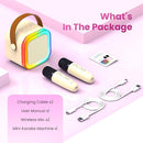 Mini Karaoke Machine for Kids Adults, Kids Toys Karaoke Microphone Singing Speaker, Karaoke Player with 2 Wireless Mic Party, Birthday Gifts for Girls Ages 4, 5, 6, 7, 8, 9, 10, 12+ Years Old(Beige) by TinyTreasures Baby Boutique