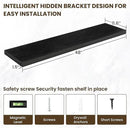 48 Inch Floating Shelves, 12 Inch Deep Floating Shelves for Wall, Floating Shelf with Invisible Brackets, Deep Shelves for Bathroom, Bedroom, Living Room, 1 Pack, Black by CozyNest Decor