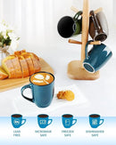 Ceramic Mugs 12oz,Large Ceramic Coffee Cups for Men, Women, Dad, Mom, Modern Coffee Mugs With Handle For Tea,Latte,Cappuccino,Cocoa. (blue 4pack) by CozyNest Decor