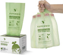 SUPERBIO 2.6 Gallon Compostable Food Waste Bags, 100 Count, 1 Pack, Flat Top Food Scrap Bags， ASTM D6400，Certified by BPI and OK compost INDUSTRIAL,9.84L by GreenHaven Gardens