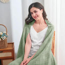 inhand Sage Green Throw Blanket for Couch, Soft Living Room Home Decor Knitted Blanket with Tassel, Outdoor Lightweight Breathable Summer Blanket, Farmhouse Warm Woven Decorative, 50"x60" by CozyNest Decor