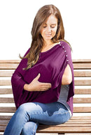 Byrd & Blume Maternity Nursing Cover Breathable Lightweight Breastfeeding Cover Wrap Shawl Scarf Poncho Full 360 (Aubergine, One size) by TinyTreasures Baby Boutique
