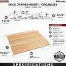 Rev-A-Shelf 22" 3 Tiered Seasoning Organizer, Trim-to-Fit Wooden Kitchen Draw and Cabinet Home Storage Insert, Pull Out Spice Rack, Maple, 4SDI-24 by CozyNest Decor