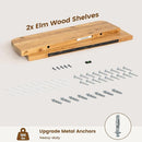 Rustic Elm Wood Floating Shelves for Wall Round Edge, 36"W x 9.2"D x 1.37"H, Set of 2 with Invisible Bracket, Wall Mounted Storage Shelves for Living Room Bedroom Kitchen Bathroom Decor, Natural by TinyTreasures Baby Boutique