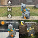 Garden Outdoor Decor Cat Statue with Solar Succulent Resin and 6 LEDs, Large Cats Sculpture with Butterfly Solar Lights for Patio, Balcony, Yard, Lawn Ornament by GreenHaven Gardens
