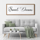 Sweet Dreams Wall Decor Above Bed 32x12 Inch Large Master Bedroom Hanging Wood Rustic Framed Farmhouse Sweet Dreams Sign Guest Room Aesthetic And Minimalist Over Bed Wall Art（Wood White） by CozyNest Decor