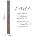 Wooden Growth Chart for Wall - Height Growth Chart for Kids, Kid Height Wall Chart, Height Measurement for Wall, Height Chart for Kids - Love Grows Here, Skinny Grey (63""x5.75"") by TinyTreasures Baby Boutique