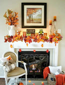 DearHouse 2 Pack Fall Garland Maple Leaf, 5.9Ft/Piece Hanging Vine Garland Artificial Autumn Foliage Garland Thanksgiving Decor for Home Wedding Fireplace Party Christmas (Brown) by CozyNest Decor