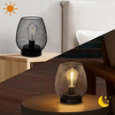 2 Pack Battery Operated Lamp Outdoor Table Lantern,Metal Cage Cordless Lamps with LED Bulb for Weddings Parties Patio Events Indoor Outdoor Patio Bedroom Living Room（Black by GreenHaven Gardens