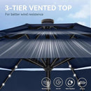 GREEN PARTY 10ft Outdoor Patio Umbrella, Auto-Tilt Market Table Umbrellas with Crank, 8 Sturdy Ribs & 1.5" Pole UV Protection for Garden Deck Backyard Pool by GreenHaven Gardens