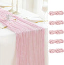 Sioloc 5 Pack Light Pink Cheesecloth Table Runner Fall Autumn Decor for Home 10ft Table Cloth for Tea Wedding Birthday Party Baby Bridal Shower Halloween Thanksgiving by CozyNest Decor