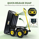 Garden Dump Cart, Heavy-Duty Utility Wagon with 600 lb Capacity, 4 Cu Ft Bed, 10" Pneumatic Tires, 180° Pivot Steering for Yard, Lawn, and Beach Use by GreenHaven Gardens