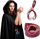 Boao Potion Bottles with Cork Set Dark Magic Cork Round Potion Bottle with Leather Belt Clear Glass Large for Halloween Costume Props DIY Crafts Decorative, 200 ml(Claret) by CozyNest Decor