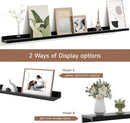 Picture Ledge Shelf for Wall, Floating Shelves Set of 4, 48 Inch Long Nursery Book Shelves for Toys Storage, Kids Bookshelf Wall Mounted for Books Photo Frames, Black by TinyTreasures Baby Boutique