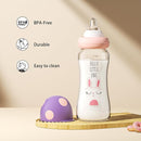 YOHKOH Natural Glass Baby Bottle with Natural Response Nipple, Newborn Anti-Colic Baby Bottles, Wide Neck Mushroom Cap Baby Bottle, Clear ((8.8oz (Pack of 4), Purple-A) by TinyTreasures Baby Boutique