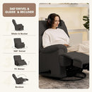Dark Grey Glider Rocker Recliner,Swivel Rocking Recliner Chair,Glider Rocking Chair,Reclining Sofa Rocking Chair Nursery,23 Inches Deep Seat & 27 inches High Back,for Living Room by TinyTreasures Baby Boutique