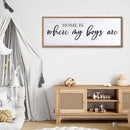 Home is Where My Boys are Sign Framed Wall Art, 40''×15'' Rustic Horizontal My Son Plaque with Natural Frame for Baby Kid Boy Son Teen Toddlers Room, Horizontal Mom of Boys Gifts Nursery Decor by CozyNest Decor