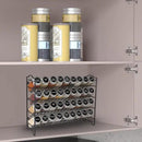 SWOMMOLY Spice Rack Organizer with 36 Empty Square Spice Jars, 396 Spice Labels with Chalk Marker and Funnel Complete Set, for Countertop, Cabinet or Wall Mount, Black by CozyNest Decor