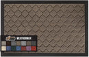 GORILLA GRIP 100% Waterproof All-Season WeatherMax Doormat US Designed Natural Rubber, Stain and Fade Resistant, Low Profile Indoor Outdoor Door Mats, Easy Clean Patio Mat, 17x29, Latte Quatrefoil by CozyNest Decor