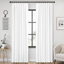 ANRODUO Back Tab Blackout Curtains for Bedroom Living Room, Rod Pocket Pinch Pleated Thermal Insulated Room Darkening Curtains 90 Inches Long 2 Panels, White, 42 x 90 Inch by TinyTreasures Baby Boutique